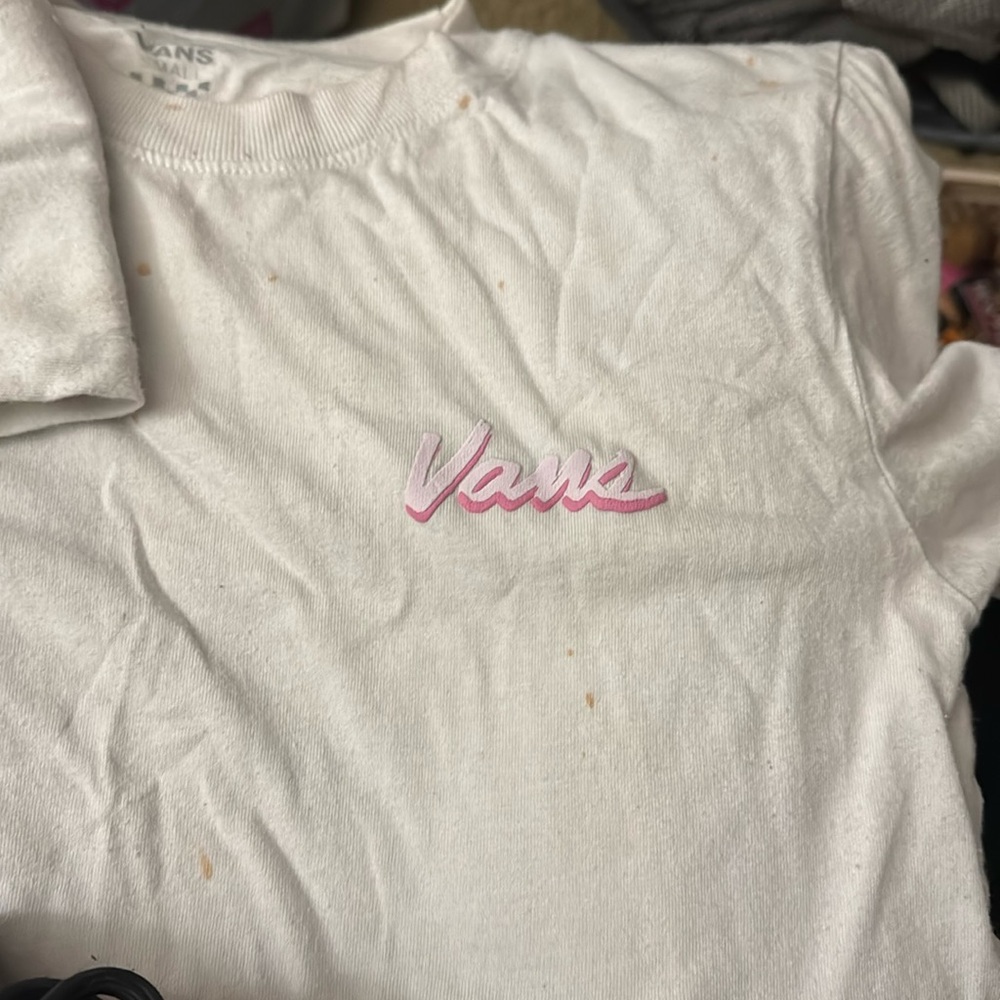 Vans off the wall pink cursive logo